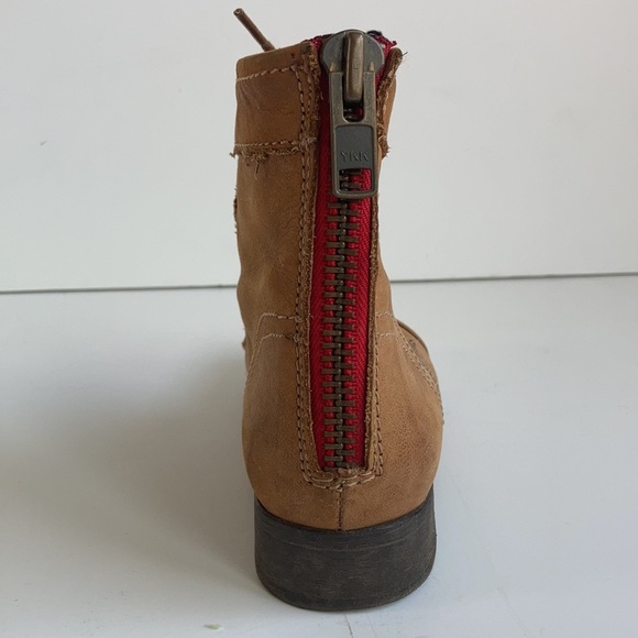 Steve Madden Tuundra lace up back zip camel ankle boot granny paddock boot - Picture 4 of 16